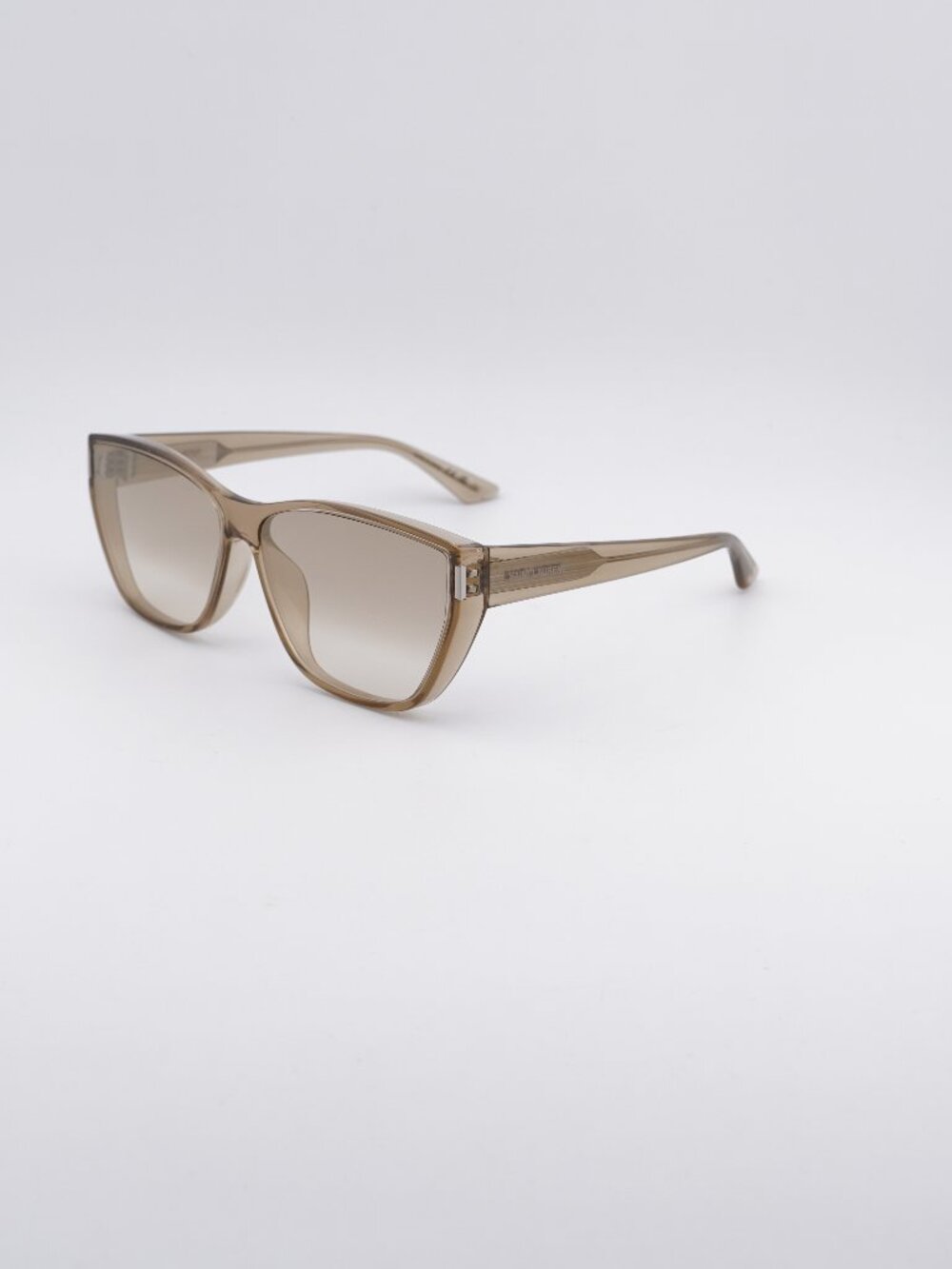 Saint Laurent SL 758/F 003 Sunglasses Yellow Cat Eye Frame, Brown Lenses